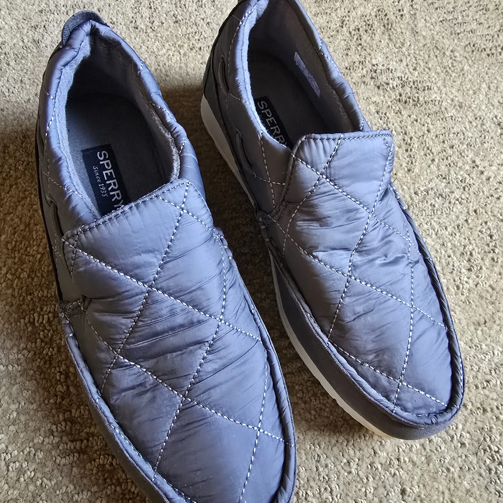 Sperry Gray Quilted Slip-On Loafers
